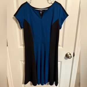 Chaps Blue Fit and Flare Dress